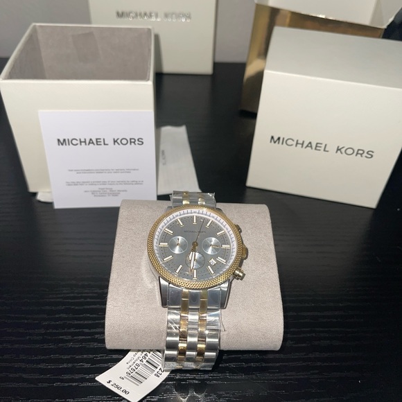 Michael Kors Mens Two Tone Watch BRAND NEW - Picture 2 of 6